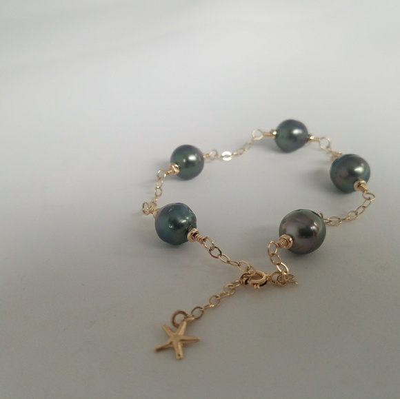 Tahitian pearl bracelet gold filled silver starfis - Picture 8 of 8